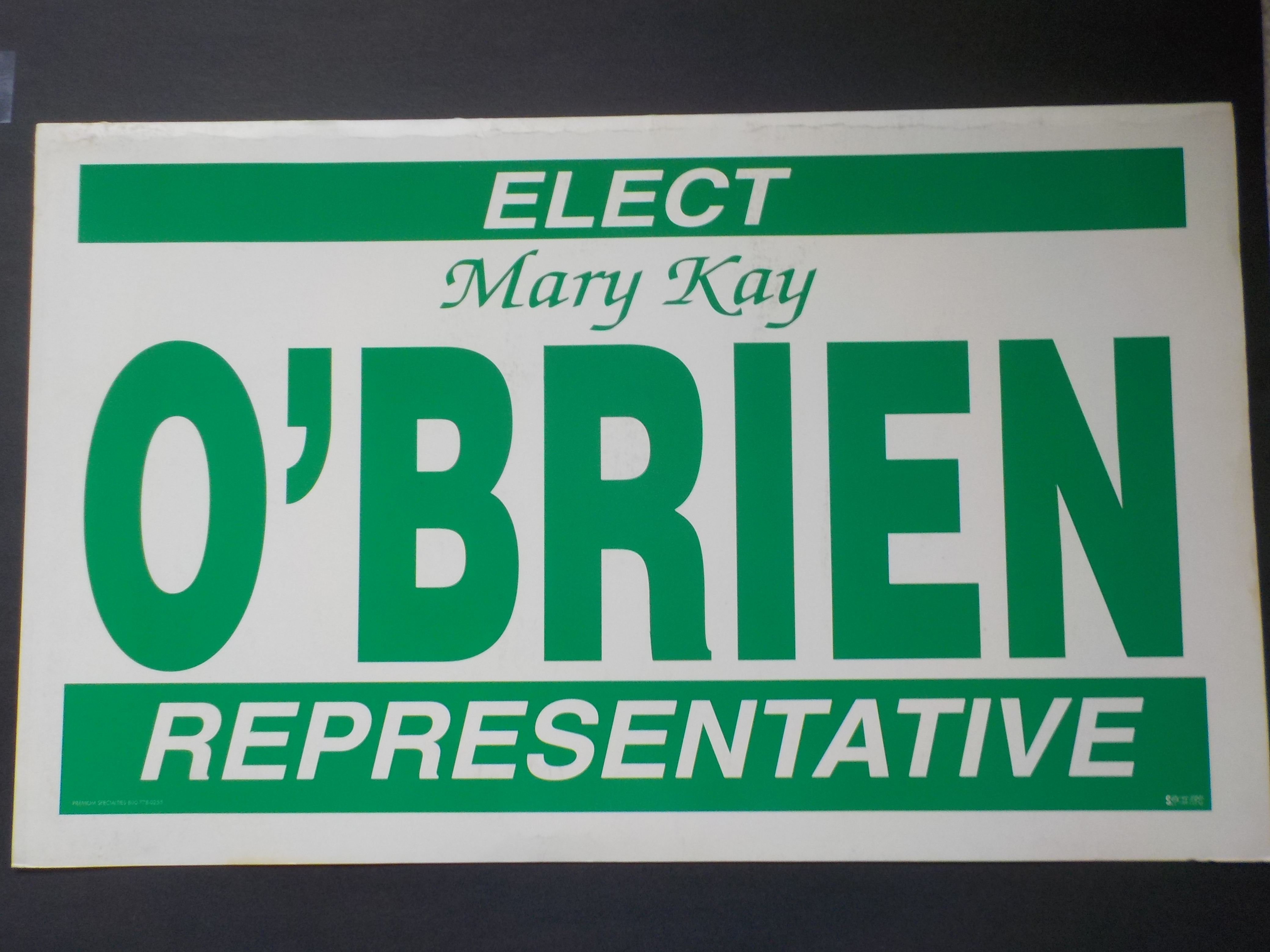 Mary Kay O'Brien yard sign